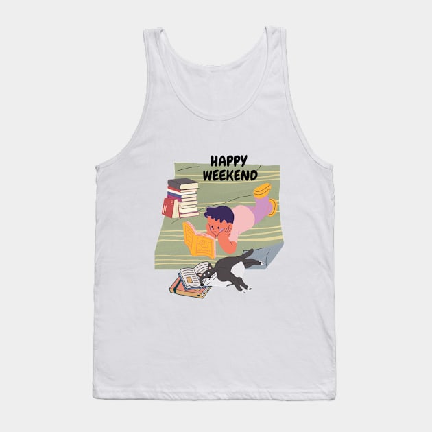 Happy Weekend Tank Top by Flower Tee